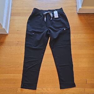 NWT, Figs, Technical Collection High Waisted Straight Leg Scrub Pants, Black, L